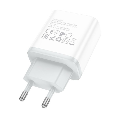 Сетевое зарядное устройство Hoco C104A USB-C (20W · 3A) (White)