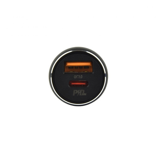 Автомобильное зарядное устройство Hoco NZ5 USB-A+USB-C (30W · 3A) с кабелем Type-C – Lightning (Black)