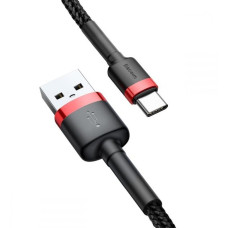 Кабель Baseus Cafule USB-A – Type-C (1 м · 15W · 3A) (CATKLF-B91) (Black/Red)