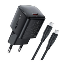 Сетевое зарядное устройство Acefast A118 USB-C (30W · 3A) с кабелем Type-C – Type-C (Black)