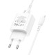Сетевое зарядное устройство Borofone BA81A USB-C (20W · 3A) с кабелем Type-C – Lightning (White)