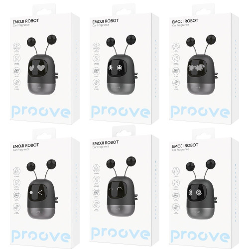 Ароматизатор для авто Proove Emoji Robot Luna на дефлектор (Black)