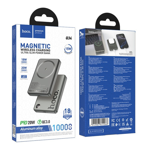 Повербанк Hoco Q34 Magnetic 20W (10000 mAh) (Black)