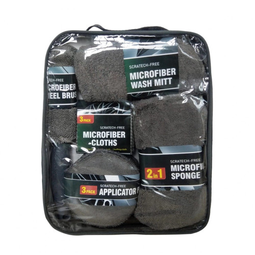 Набор для ухода за авто, 9 предметов (Gray)