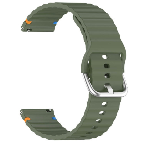 Ремешок универсальный 20 мм Silicone Wavy для Amazfit, Samsung, Huawei (Dark Olive)