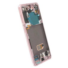 Дисплей для Samsung G991 Galaxy S21 з тачскріном в рамці (Pink) (Original)