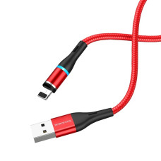 Кабель Borofone BU16 Skill Magnetic USB-A – Lightning (1.2 м · 12W · 2.4A) (Red)