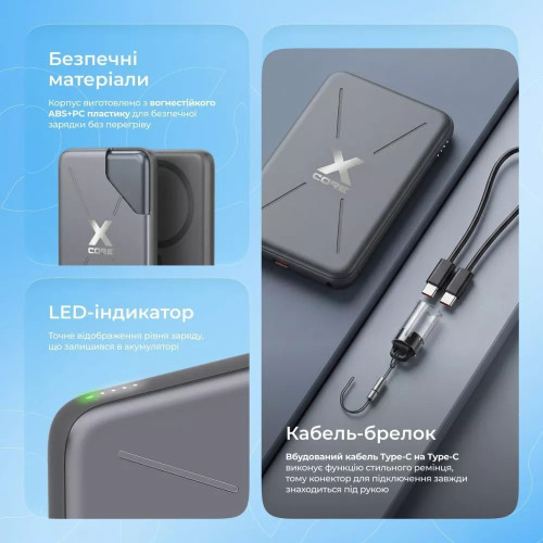 Повербанк Proove X-Core Magnetic 20W (5000 mAh) (Purple)