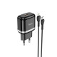 Сетевое зарядное устройство Hoco N24 USB-C (20W · 3A) с кабелем Type-C – Lightning (Black)
