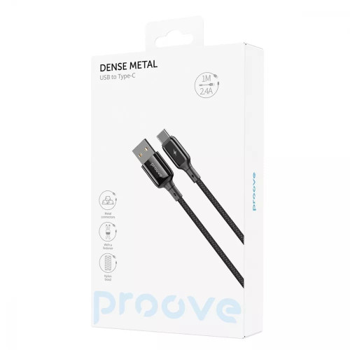 Кабель Proove Dense Metal USB-A – Type-C (1 м · 12W · 2.4A) (White)