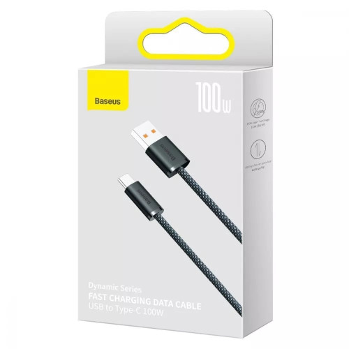 Кабель Baseus Dynamic Series Fast Charging USB-A – Type-C (2 м · 100W · 5A) (CALD000716) (Gray)