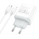 Мережевий зарядний пристрій Hoco C104A USB-C (20W · 3A) з кабелем Type-C – Lightning (White)