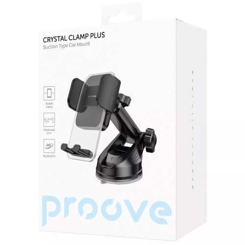 Автодержатель Proove Crystal Clamp Plus Suction Type Car Mount (Black)