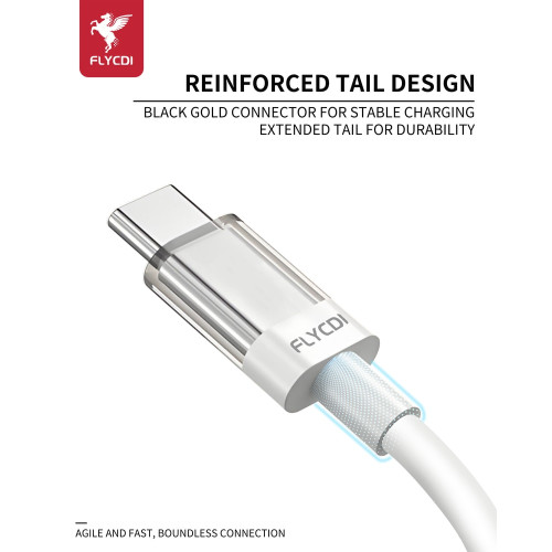 Кабель FLYCDI FLK005 Type-C – Type-C (1 м · 45W · 6A) (White)