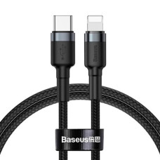 Кабель Baseus Cafule Type-C – Lightning (1 м · 18W · 2.4A) (CATLKLF-G1) (Black/Gray)