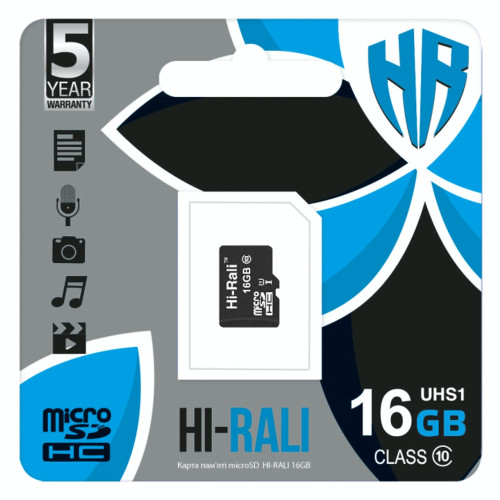 Карта памяти Hi-Rali microSDHC 16GB Class 10 UHS-I