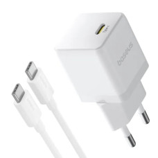 Сетевое зарядное устройство Baseus Palm Fast Charger USB-C (20W · 3A) с кабелем Type-C – Type-C 60W (CCGP120202) (White)