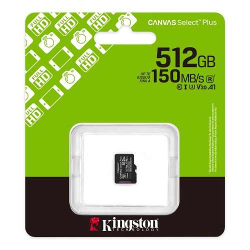 Карта памяти Kingston MicroSDXC Canvas Select Plus Gen3 512GB