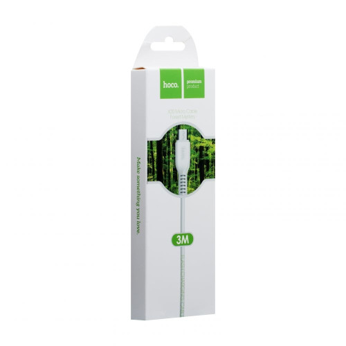 Кабель Hoco X20 Flash USB-A – Micro-USB (3 м · 12W · 2.4A) (White)