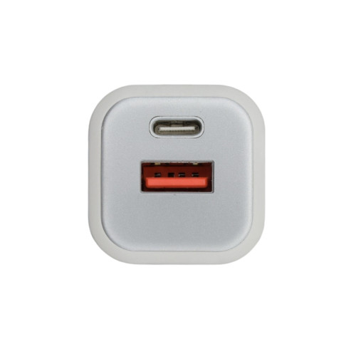 Сетевое зарядное устройство Monoko MAC010 USB-C+USB-A (20W · 3A) (White)