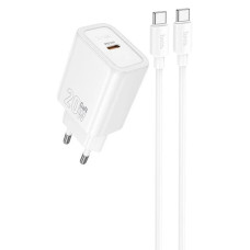 Сетевое зарядное устройство Hoco N60 USB-C (20W · 3A) с кабелем Type-C – Type-C (White)