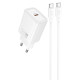 Сетевое зарядное устройство Hoco N60 USB-C (20W · 3A) с кабелем Type-C – Type-C (White)