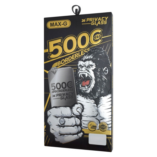 Защитное стекло MAX-G Borderless 500C Privacy 26° для Apple iPhone 15 Pro