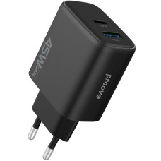Сетевое зарядное устройство Proove Silicone Power 2 USB-A+USB-C (45W · 3A) (Black)