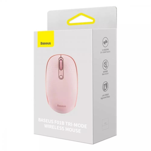 Мишка бездротова Baseus F01B Tri-Mode (Pink)