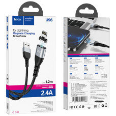 Кабель Hoco U96 Magnetic USB-A – Lightning (1.2 м · 12W · 2.4A) (Black)