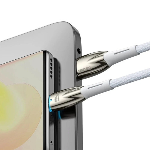Кабель Baseus Glimmer Series Fast Charging Type-C – Type-C (1 м · 100W · 5A) (CADH000702) (White)