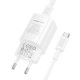 Сетевое зарядное устройство Borofone BA103A USB-C (20W · 3A) с кабелем Type-C – Type-C (White)