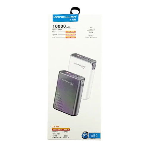 Повербанк Konfulon A6Q 22.5W (10000 mAh) (White)