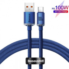 Кабель Baseus Crystal Shine Series USB-A – Type-C (1.2 м · 100W · 6A) (CAJY000403) (Blue)