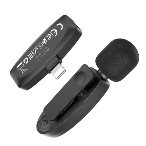 Бездротовий петличний мікрофон Hoco L15 Lightning (Black)