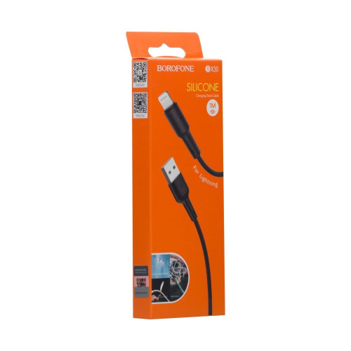 Кабель Borofone BX30 Silicone USB-A – Lightning (1 м · 12W · 2.4A) (Black)
