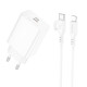 Сетевое зарядное устройство Borofone BA21A Pro USB-C (20W · 3A) с кабелем Type-C – Lightning (White)