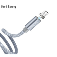 Кабель Koni Strong KS10m Magnetic USB-A – Micro-USB (1 м · 10W · 2A) (Gray)