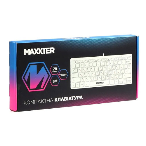 Клавіатура дротова Maxxter KBM-C01B з українською розкладкою (White)