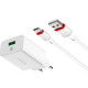 Сетевое зарядное устройство Borofone BA21A USB-A (18W · 3A) с кабелем USB-A – Type-C (White)