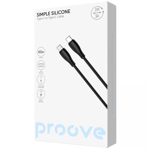 Кабель Proove Simple Silicone Type-C – Type-C (1 м · 60W · 3A) (White)