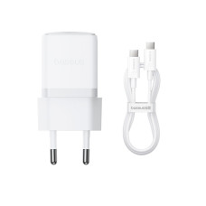 Сетевое зарядное устройство Baseus Palm Fast Charger USB-C (30W · 3A) с кабелем Type-C – Type-C 60W (P10111605213-01) (White)