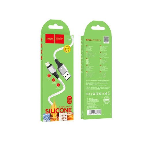 Кабель Hoco X86 USB-A – Lightning (1 м · 12W · 2.4A) (White)