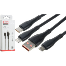 Кабель XO NB185 USB-A – Micro-USB (1 м · 6A) (Black)