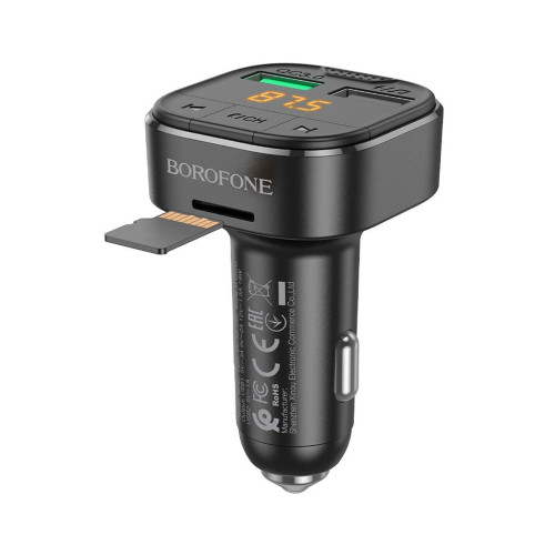 FM-модулятор Borofone BC43 2xUSB-A (18W · 3A) (Black)