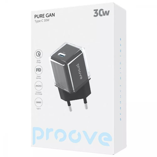 Сетевое зарядное устройство Proove Pocket Gan USB-C (30W · 3A) (Black)