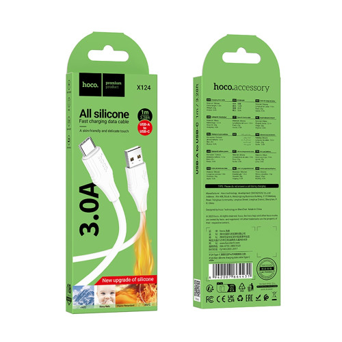 Кабель Hoco X124 USB-A – Type-C (1 м · 15W · 3A) (White)