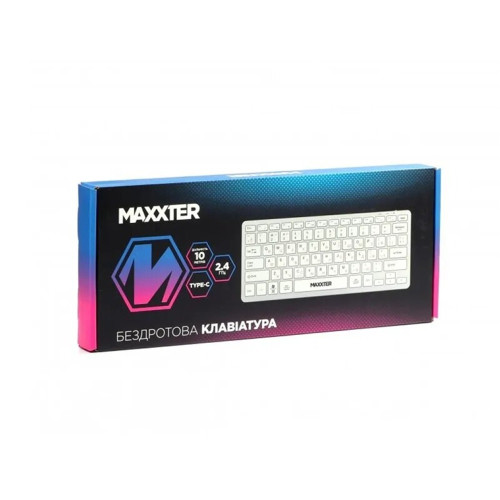 Клавіатура бездротова Maxxter KBW-C01B з українською розкладкою (White)