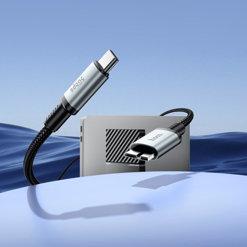 Мультимедийный кабель Hoco US10 Type-C – Micro-USB 3.0 5Gbit/s (0.5 м · 3A) (Black)