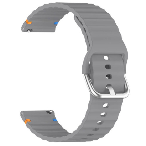 Ремешок универсальный 20 мм Silicone Wavy для Amazfit, Samsung, Huawei (Gray)